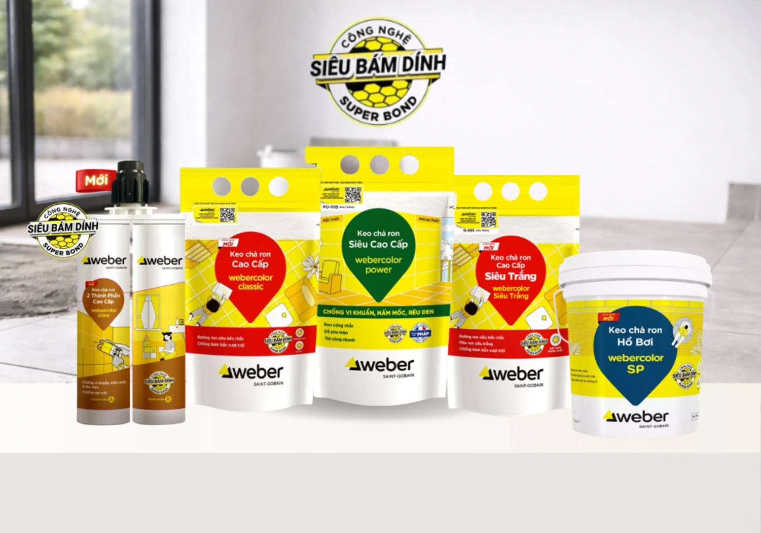 Keo chà ron Weber – Đảm bảo đường ron gạch bền đẹp