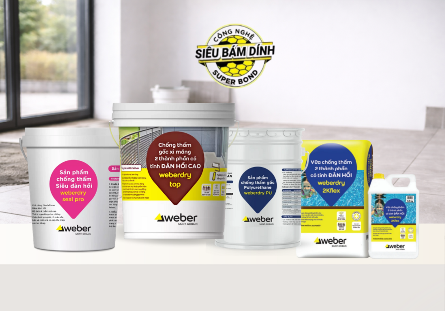 Keo chống thấm Weber - Chống thấm dột bền bỉ