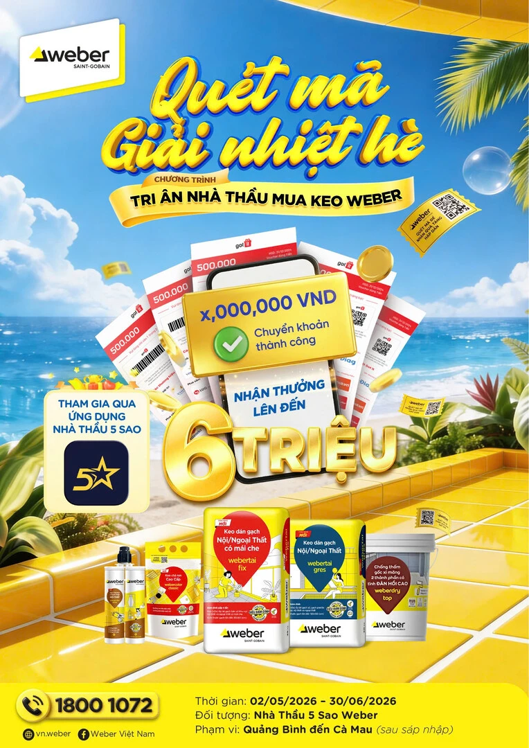 Chương trình Khuyến mãi Nhà Thầu 5 Sao - QUÉT MÃ GIẢI NHIỆT HÈ