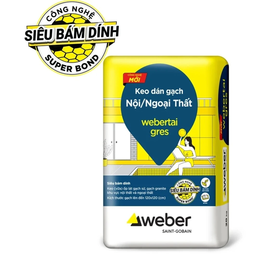 keo dán gạch khổ lớn Webertai gres
