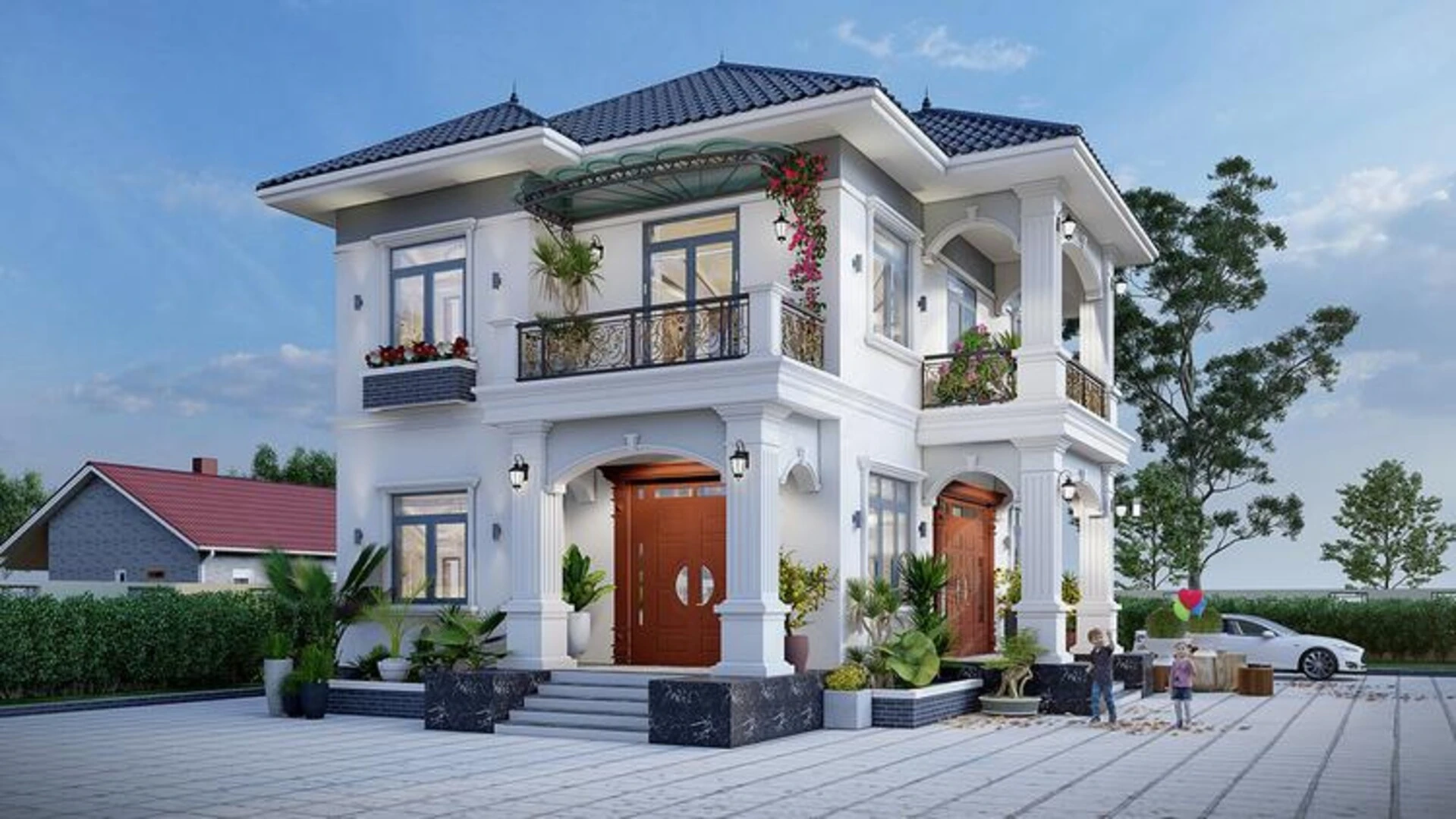 Thiết kế biệt thự 2 tầng hiện đại, tiện nghi 