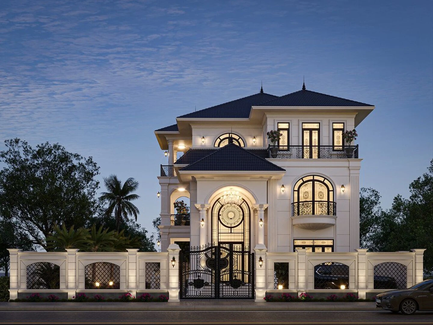 mẫu biệt thự 3 tầng đẹp hiện đại