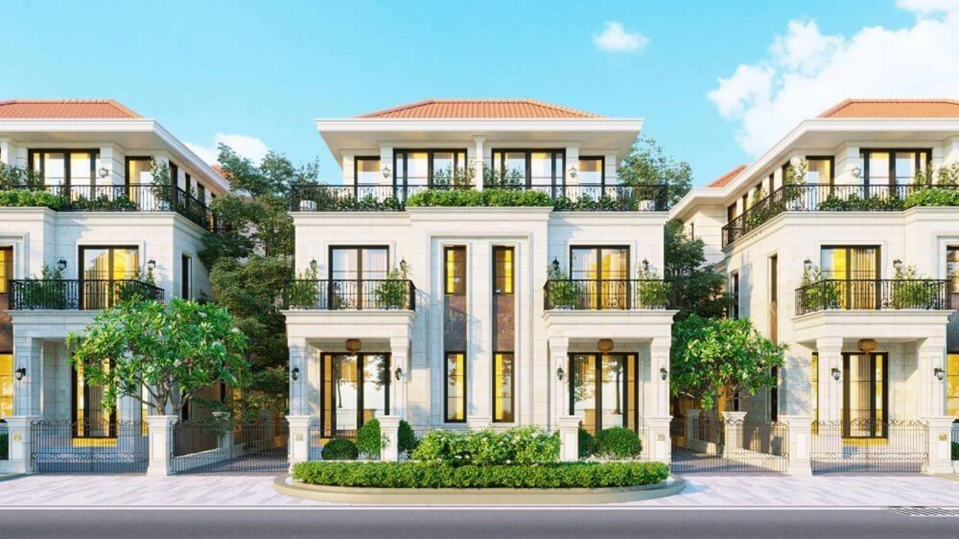Mẫu biệt thự song lập 