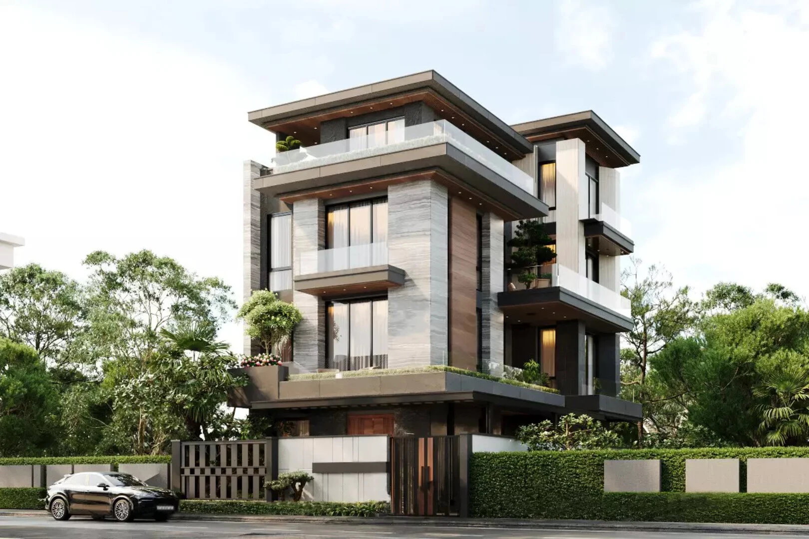 Biệt thự nhiều cây xanh mang đến không gian sống trong lành, gần gũi thiên nhiên