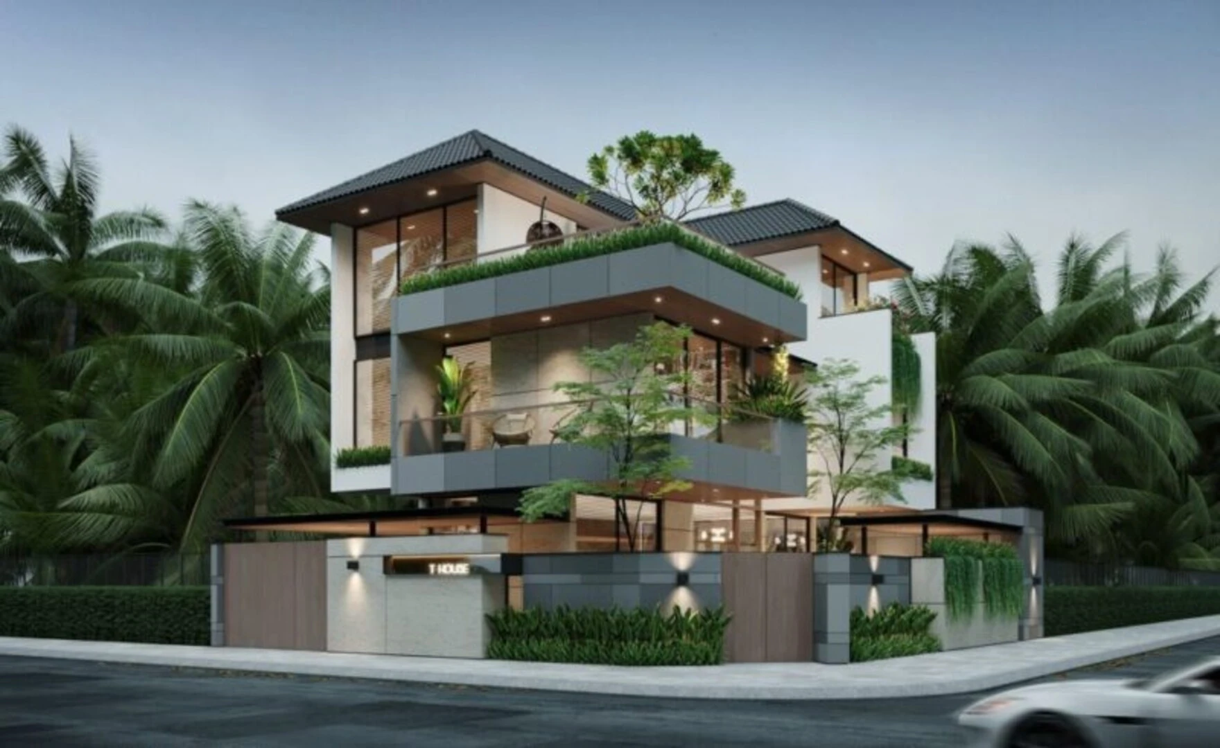 Mẫu biệt thự hiện đại 2 mặt tiền đẹp