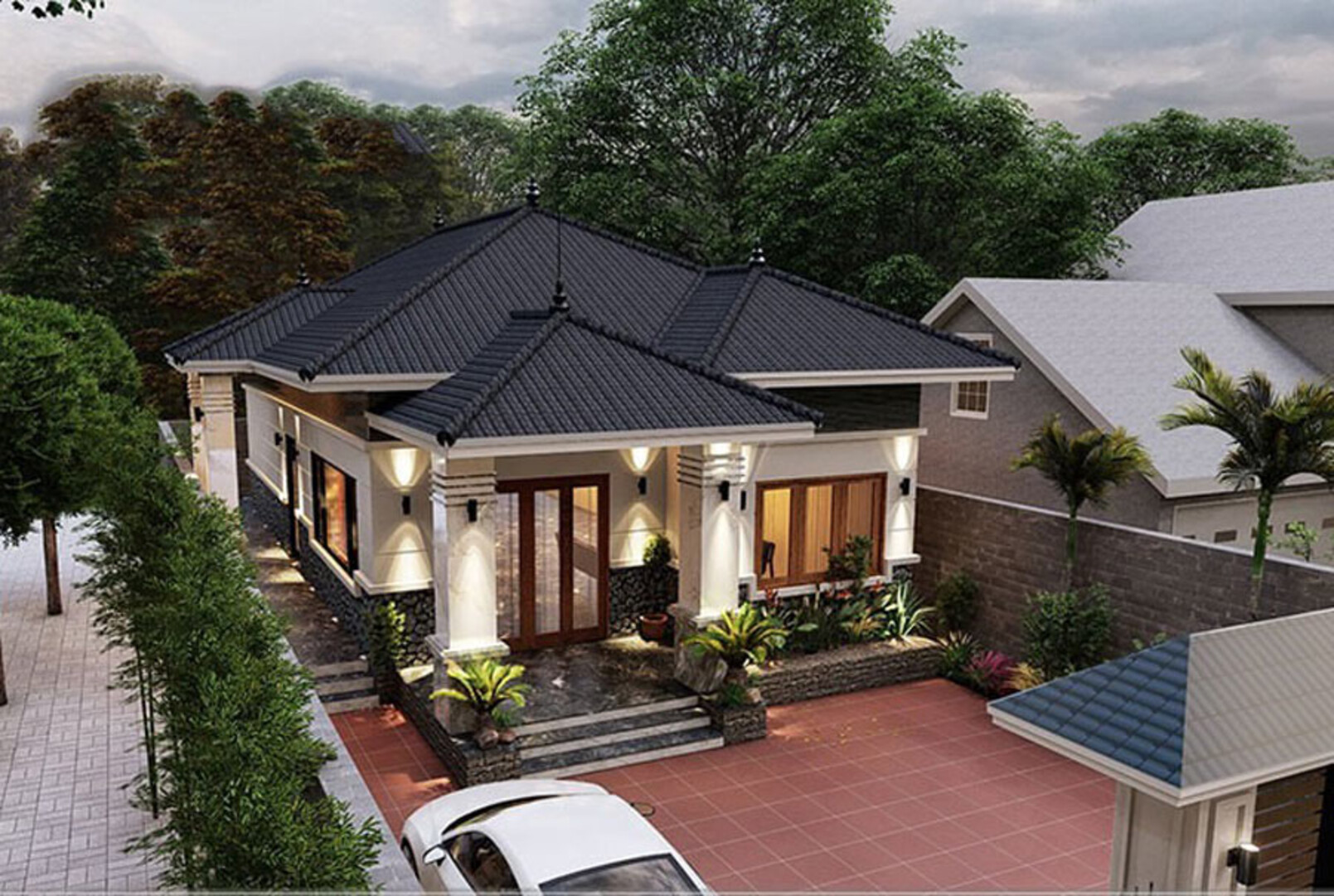 Thiết kế biệt thự vườn 1 tầng mái Nhật đem đến vẻ đẹp thanh thoát, nổi bật 