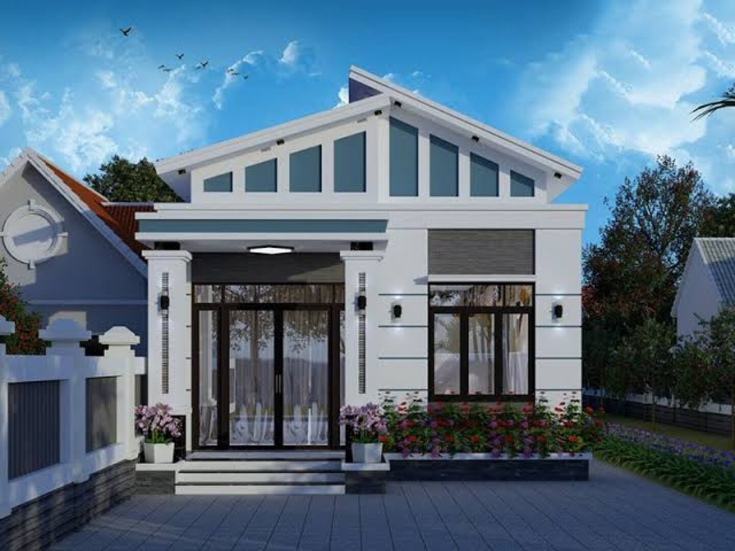 Mẫu nhà biệt thự vườn 1 tầng mái Lệch mang đến vẻ đẹp độc đáo, phá cách