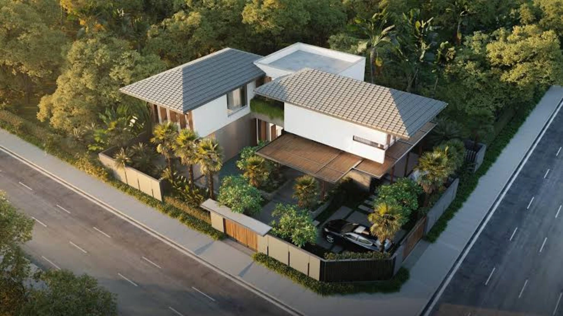 Mẫu biệt thự vườn chữ L 2 tầng hiện đại xu hướng 2026