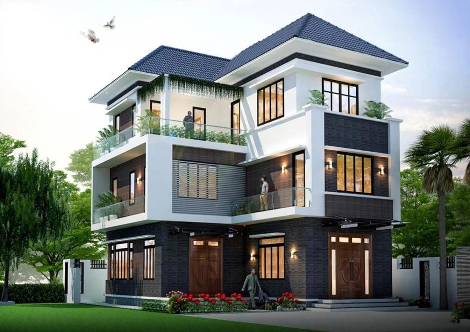 Thiết kế nhà vườn 300m2 sang trọng