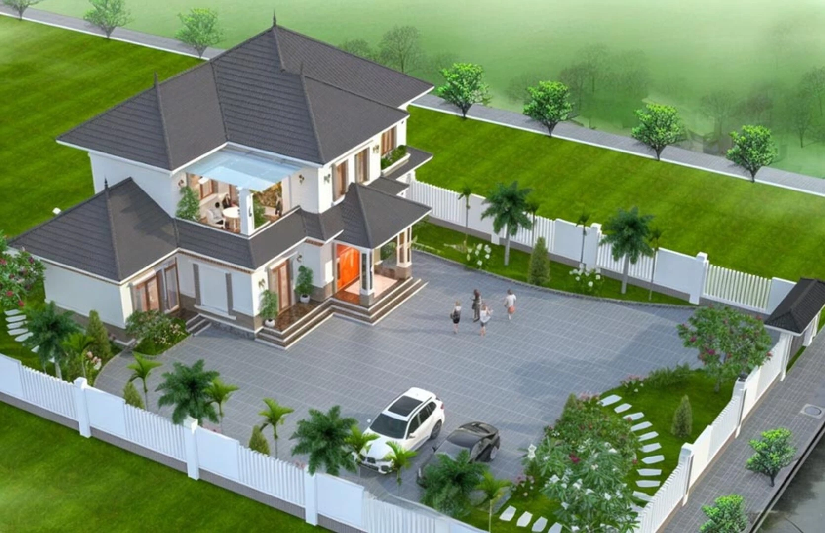 Thiết kế biệt thự vườn 500m2 kết hợp nghỉ dưỡng