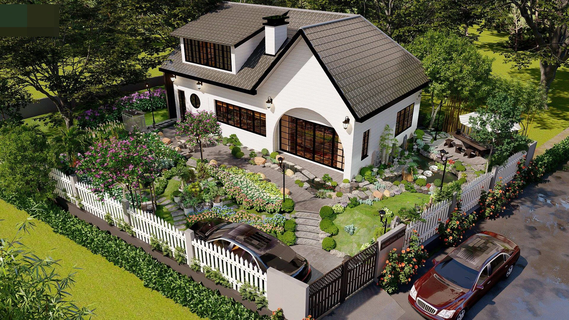 Biệt thự nhà vườn được xây dựng trên khu đất có diện tích rộng