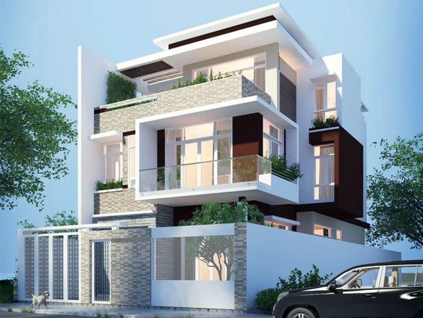 Mẫu biệt thự phố 3 tầng giúp tối ưu diện tích đất và phân chia công năng hợp lý 