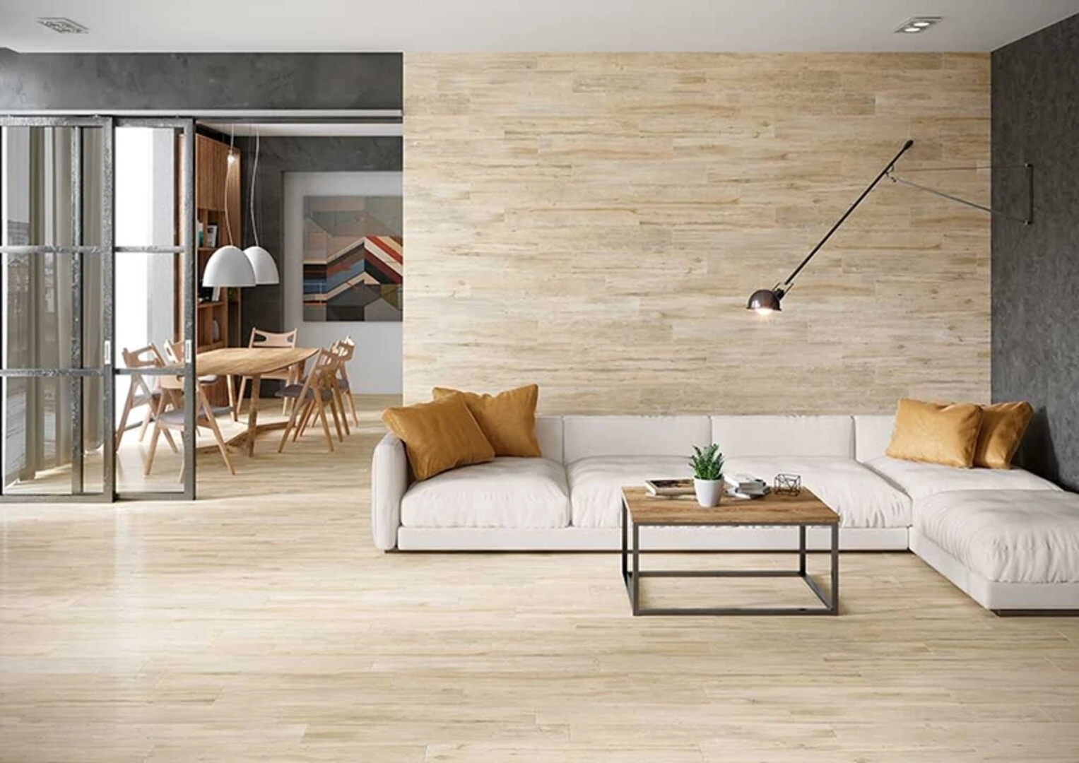 Mẫu gạch ốp tường đẹp giả gỗ