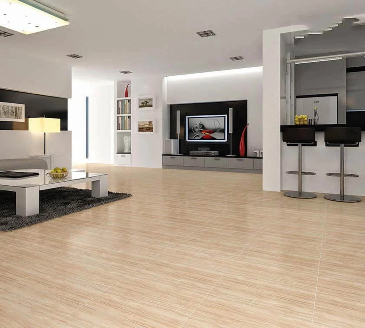 Gạch giả gỗ mang đến vẻ đẹp sang trọng và khả năng chống thấm tốt 