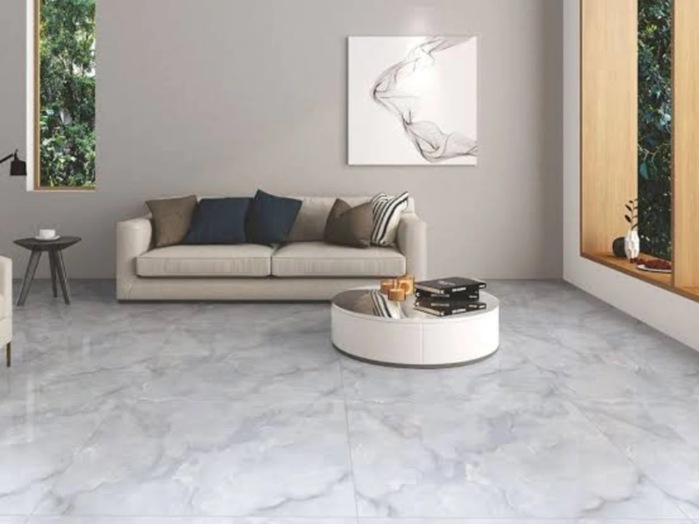 Gạch 800x800 vân mây giúp căn phòng trở nên thoáng đãng và sang trọng hơn