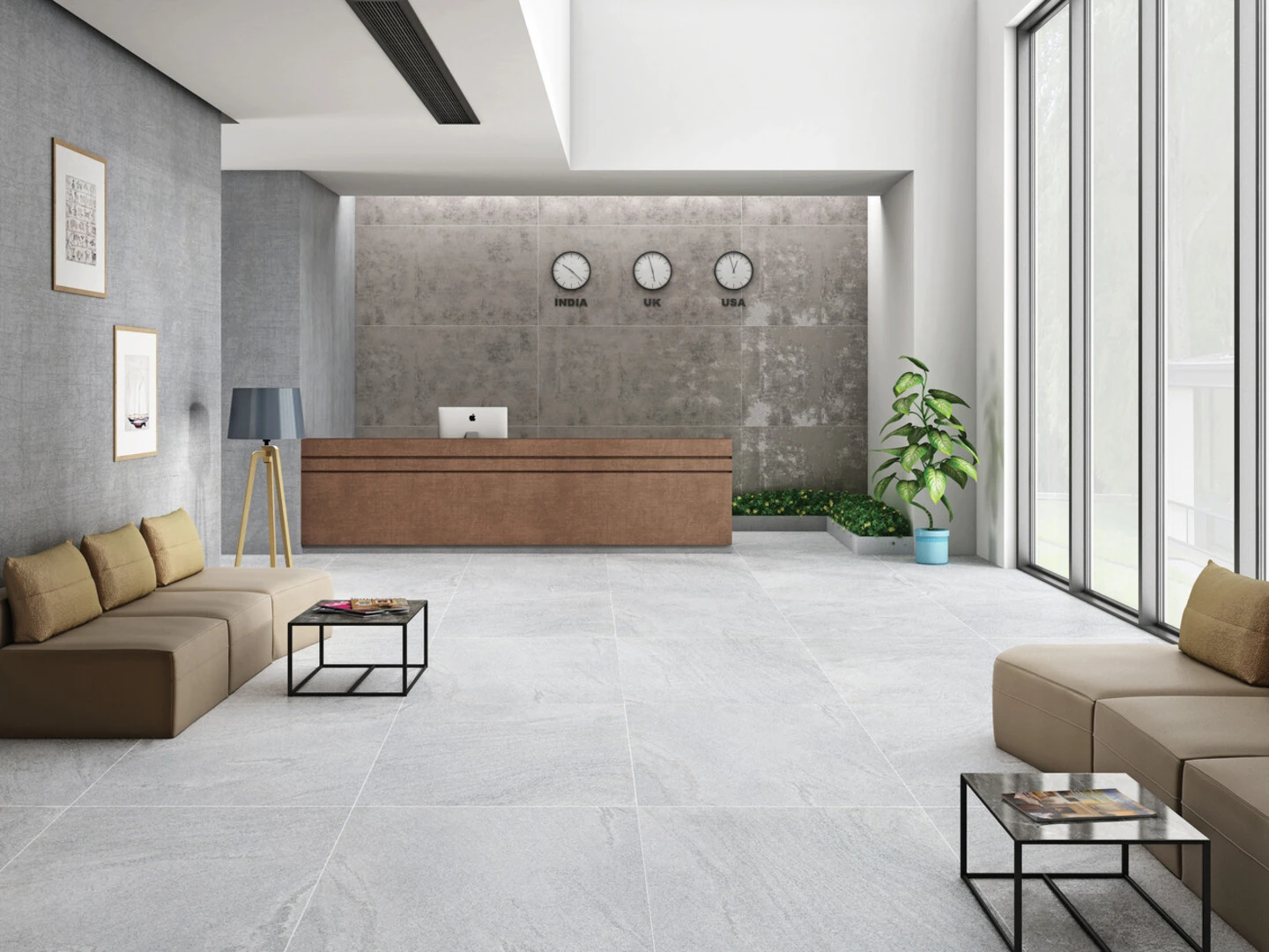 Chọn kích thước gạch màu ghi xám phù hợp với diện tích không gian