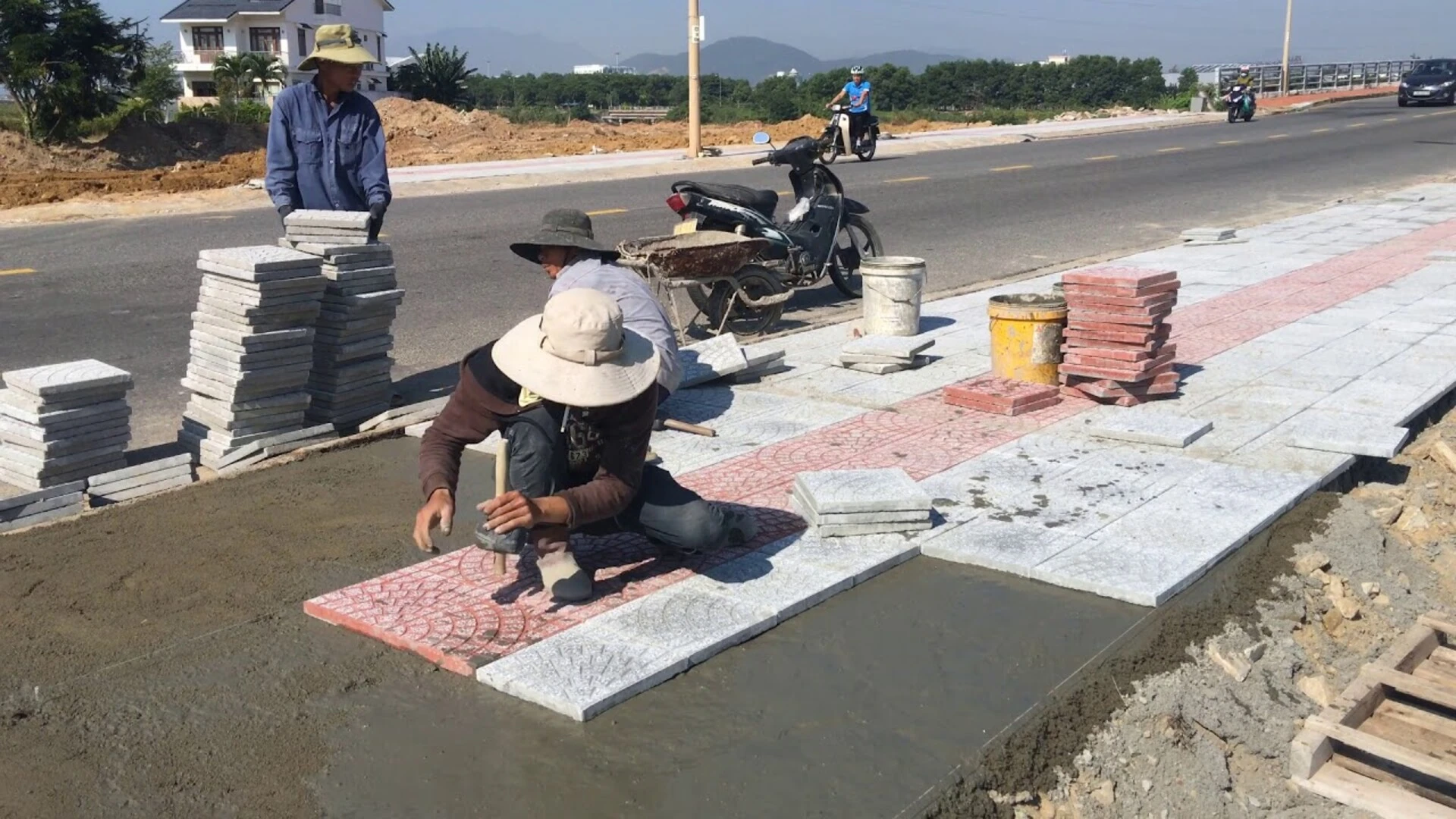 các bước thi công gạch vỉa hè đúng kỹ thuật