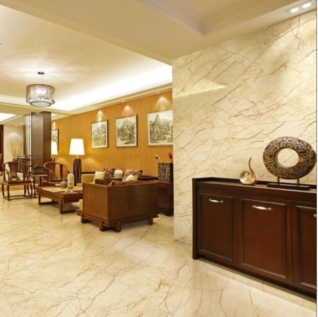 Gạch ốp tường màu vàng kem mang đến vẻ đẹp thanh lịch, ấm áp