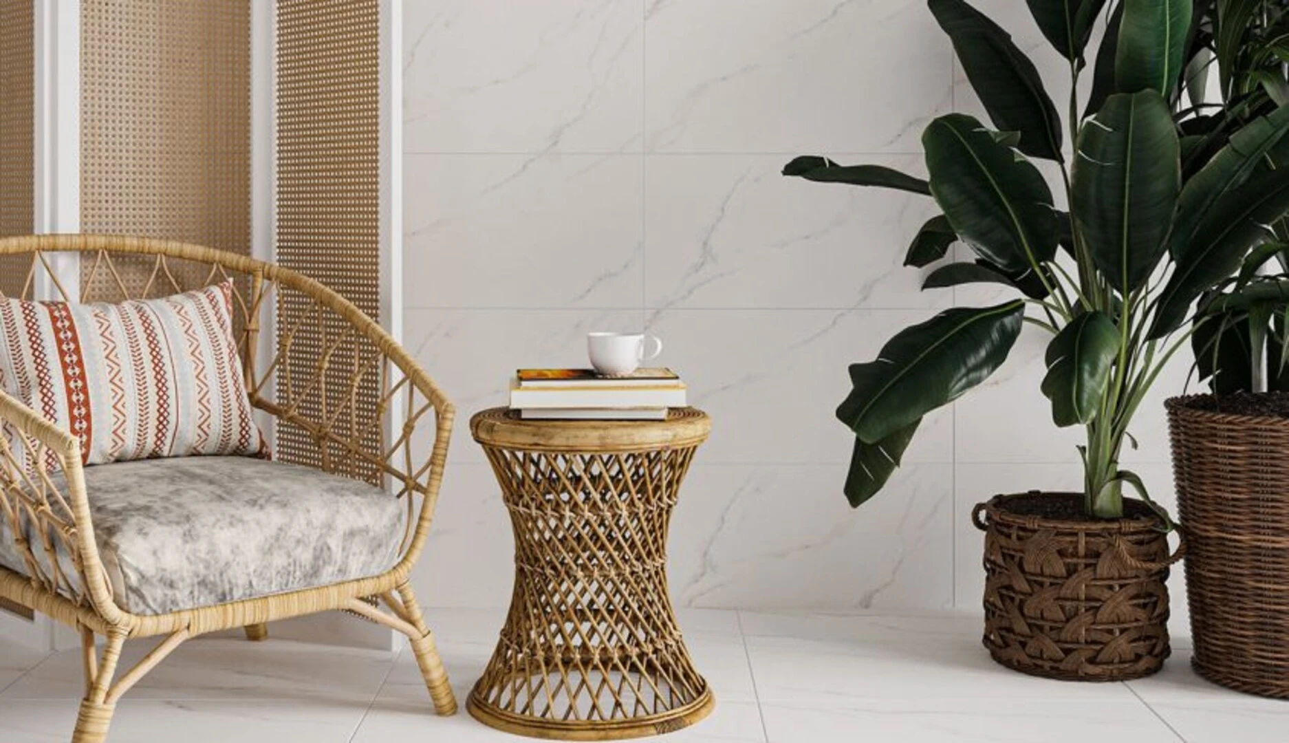 Gia chủ mệnh Kim nên chọn gạch ốp tường phòng khách 30×60 màu trắng, xám, vân mây