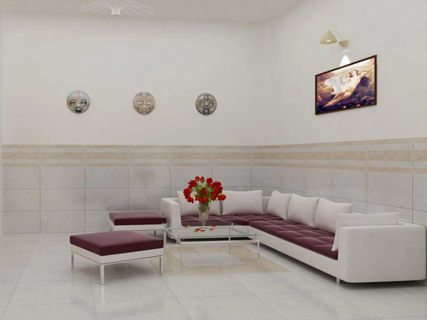Chọn gạch ốp tường 30x60 theo diện tích không gian phòng khách