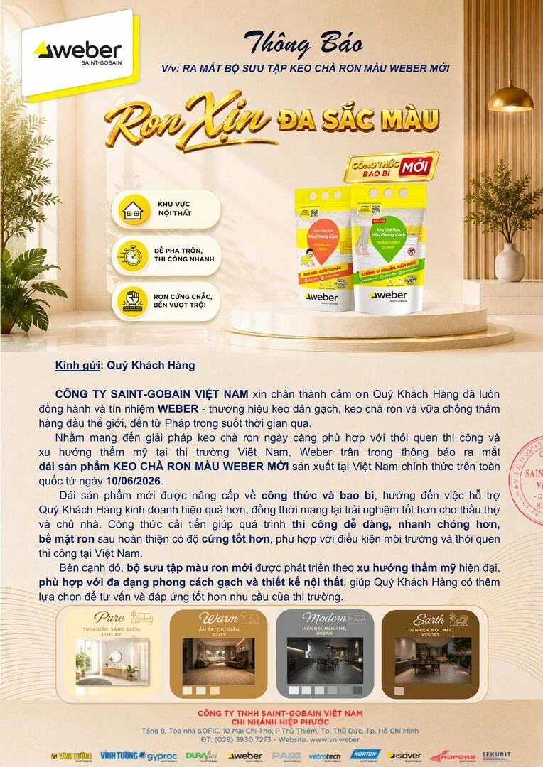 ra mắt keo chà ron