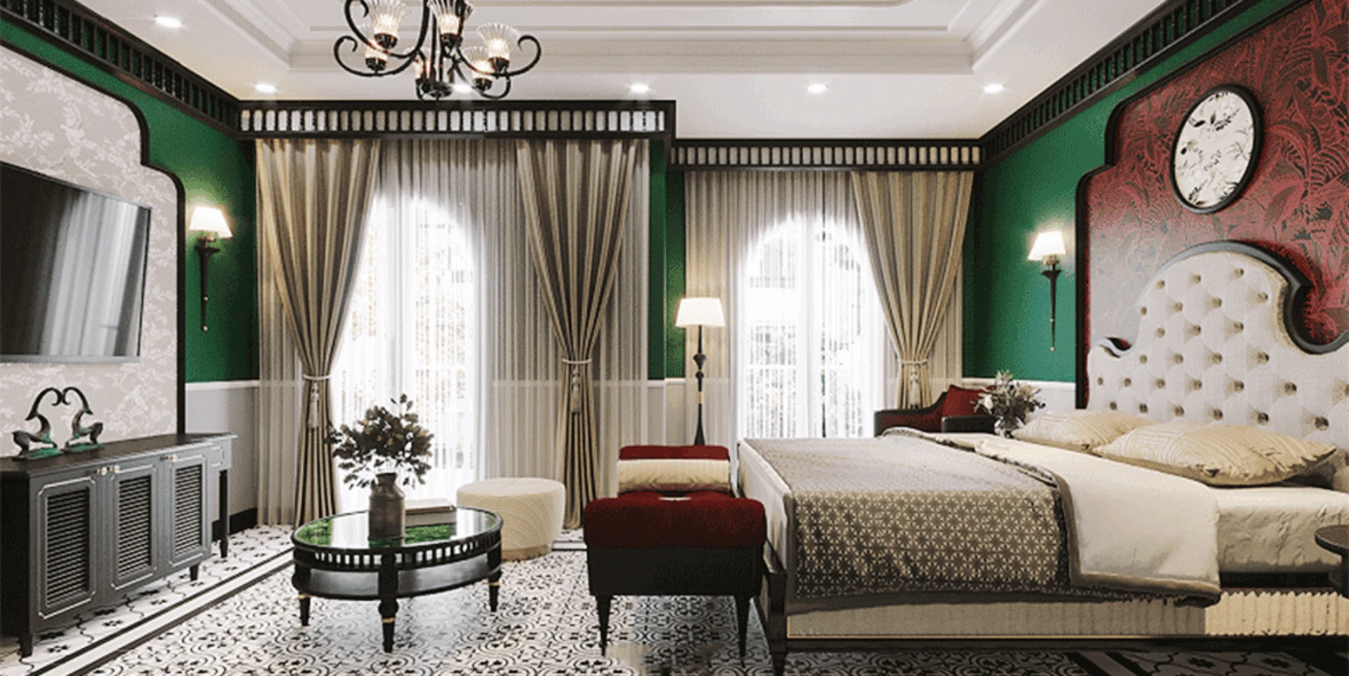 gạch đồng bộ nội thất indochine