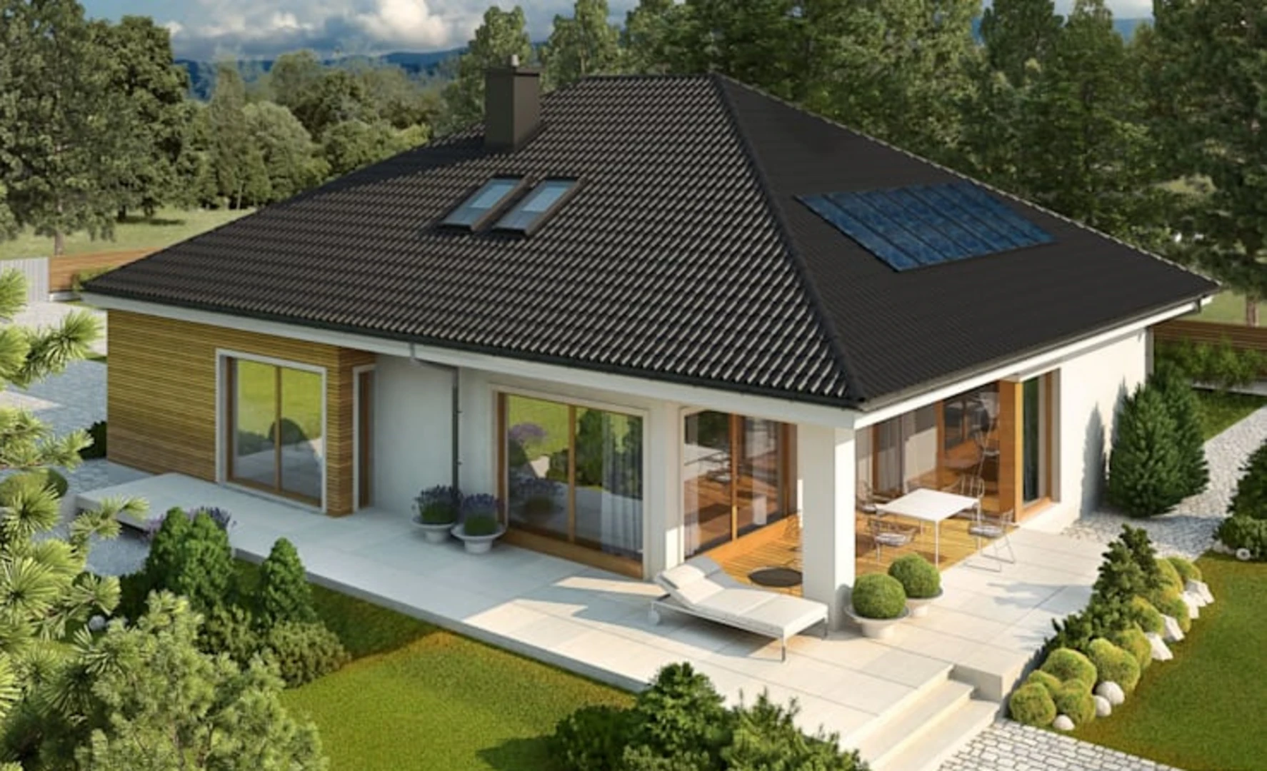Biệt thự 1 tầng kiểu châu Âu phong cách nhà vườn