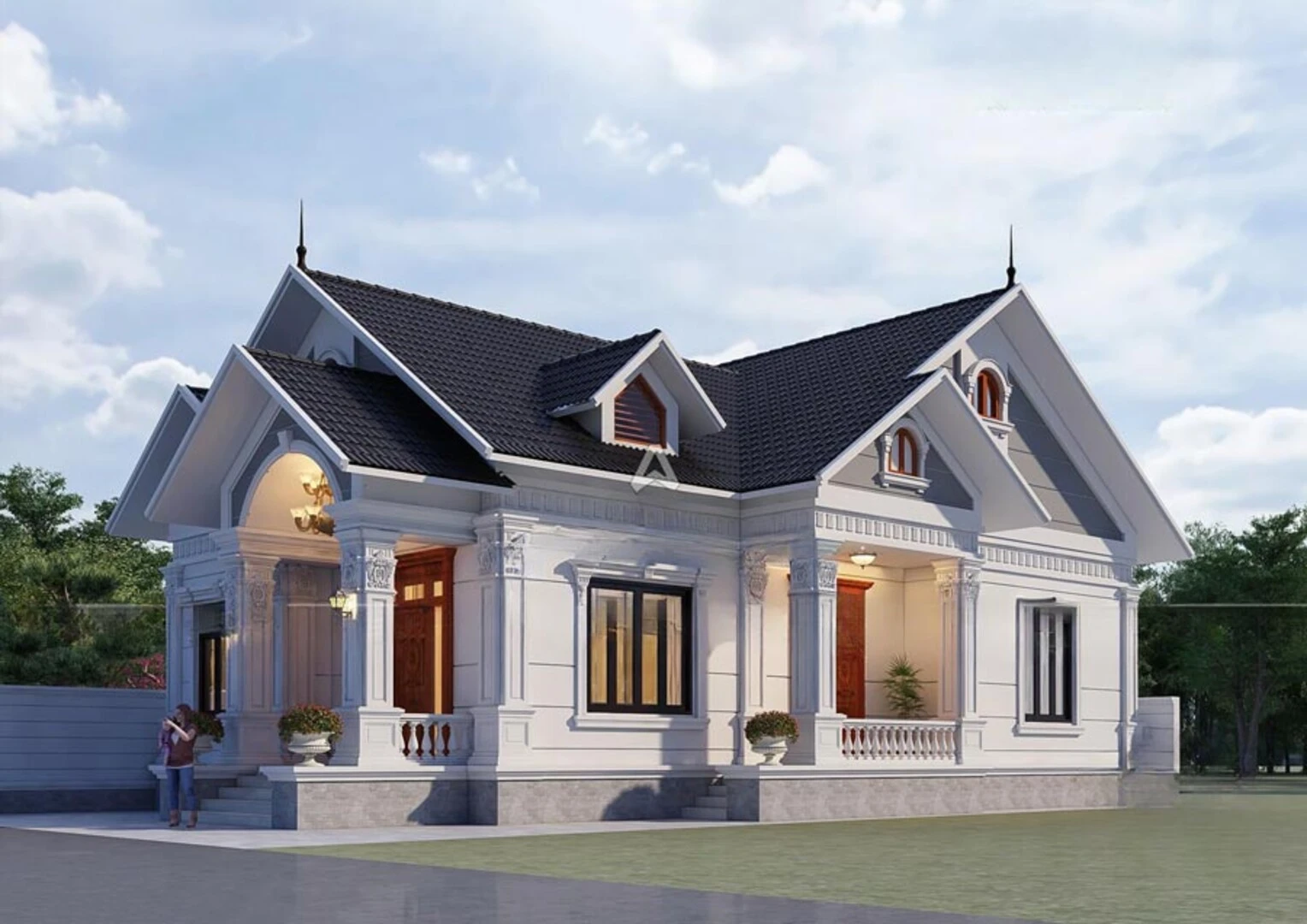 Biệt thự Châu Âu mái Thái giật cấp