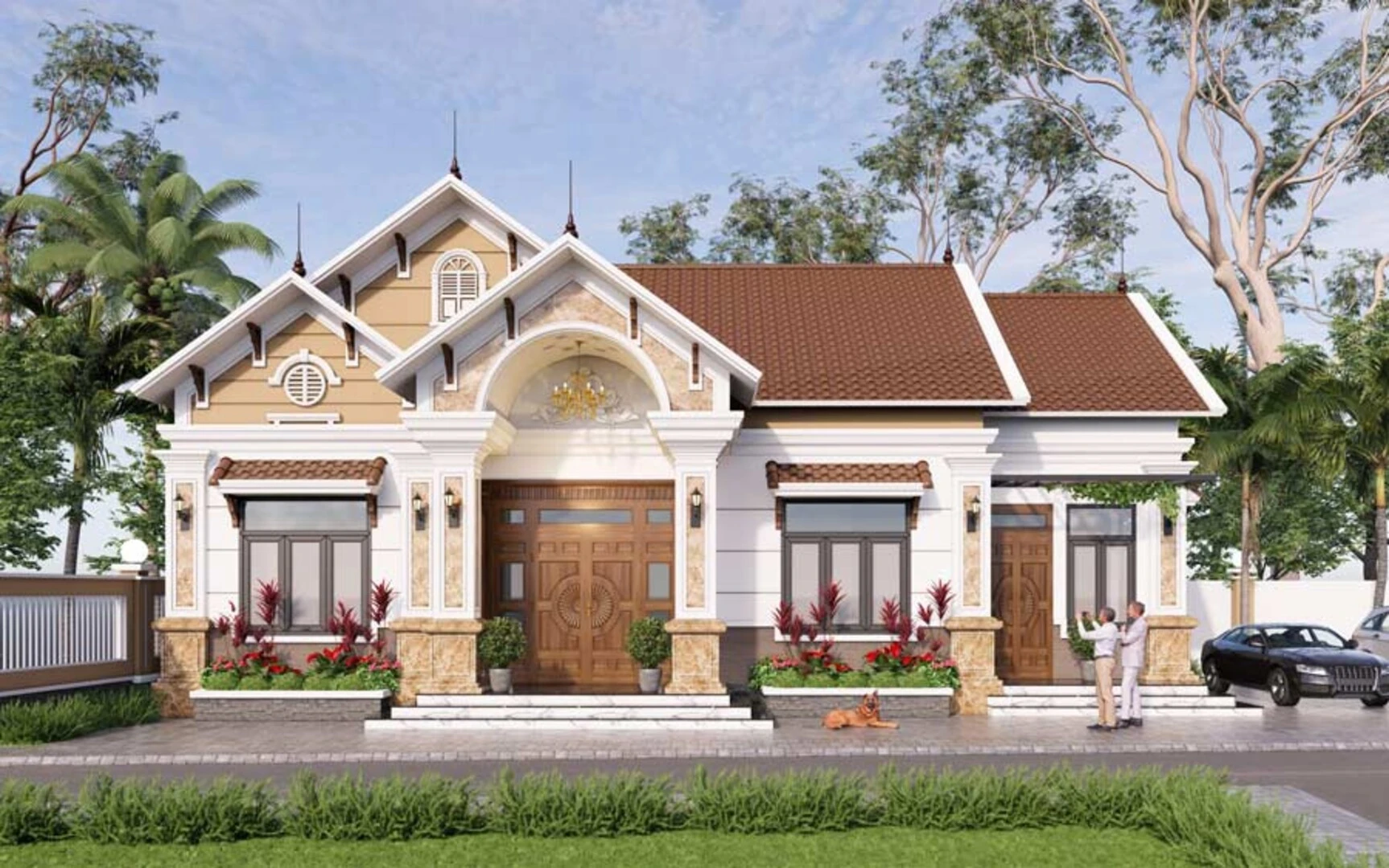 Vật liệu phù hợp giúp biệt thự 1 tầng kiểu châu Âu bền đẹp theo thời gian 