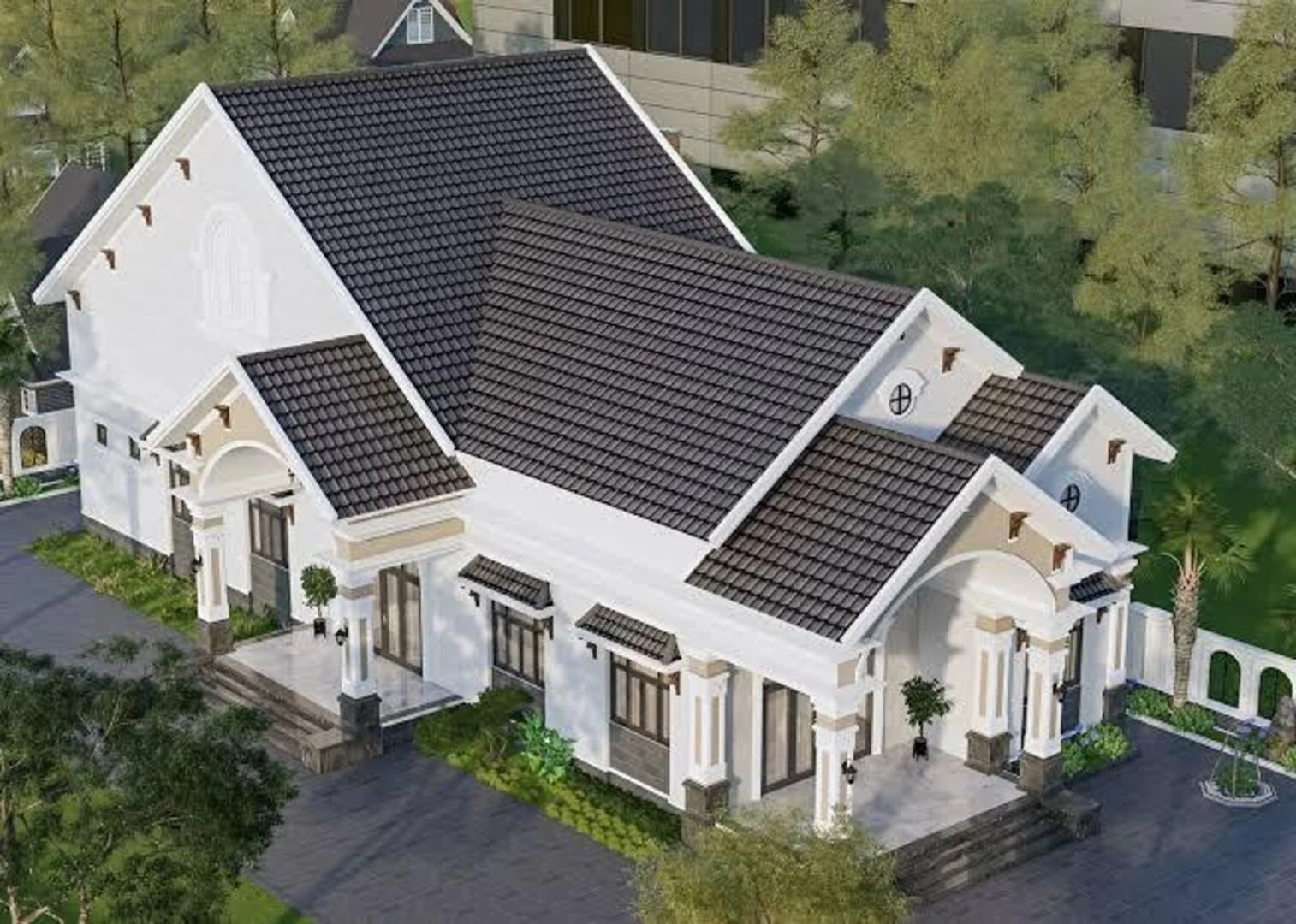 Biệt thự 1 tầng kiểu châu Âu nên được thiết kế hài hòa với các nguyên tắc phong thủy