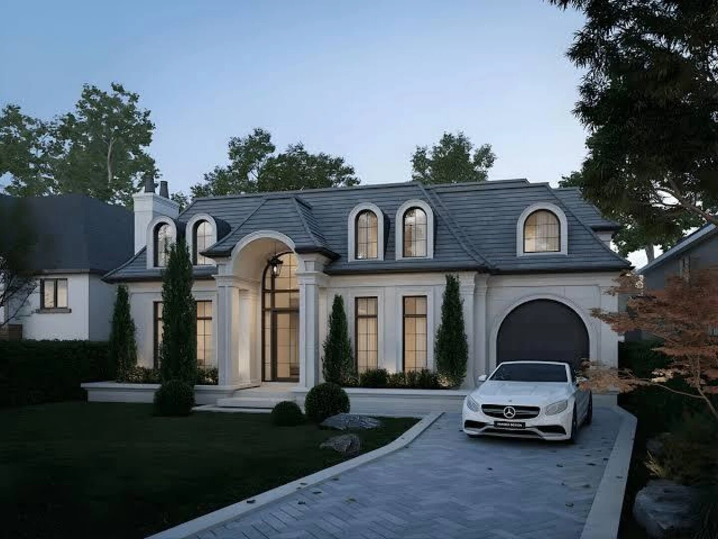 Biệt thự 1 tầng kiểu Châu Âu hệ mái Mansard
