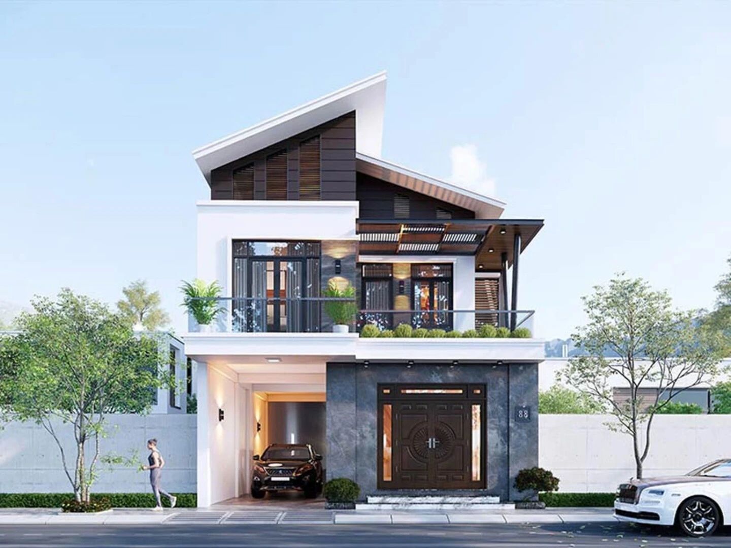 Mái lệch có thiết kế đơn giản