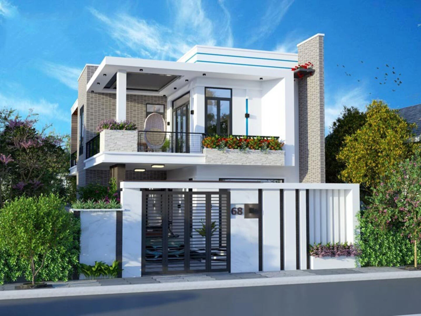 Biệt thự phố 2 tầng hiện đại, dẫn đầu xu hướng