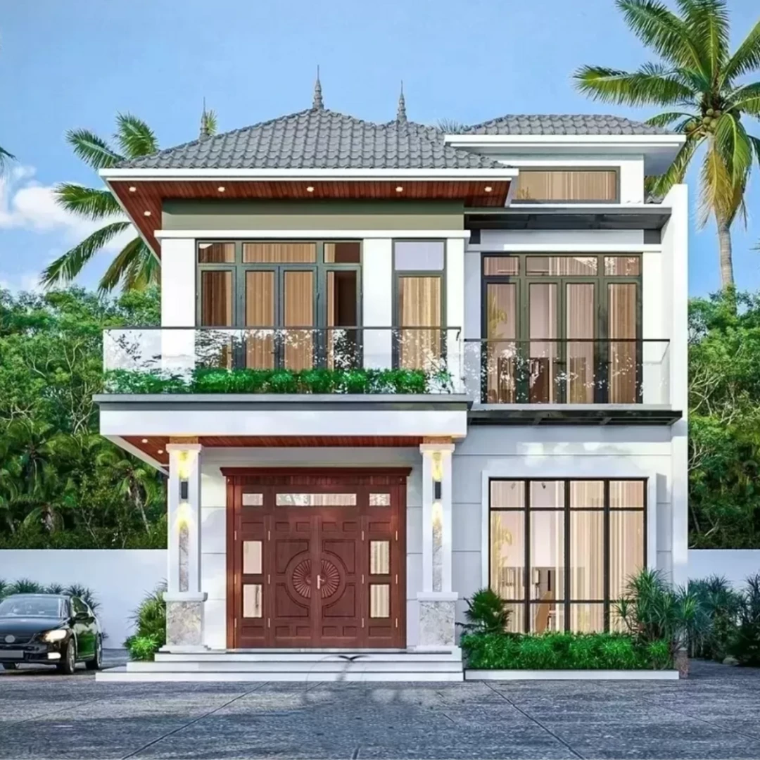 Mẫu biệt thự 2 tầng sang trọng với công năng 4 phòng ngủ tiện nghi
