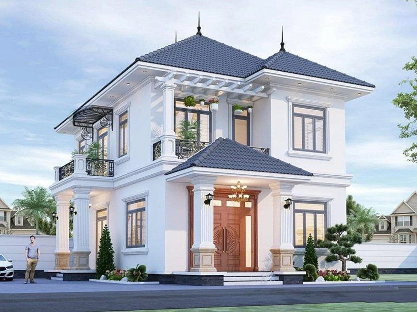 Nhà biệt thự đẹp 2 tầng 4 phòng ngủ đáp ứng nhu cầu của gia đình đông người