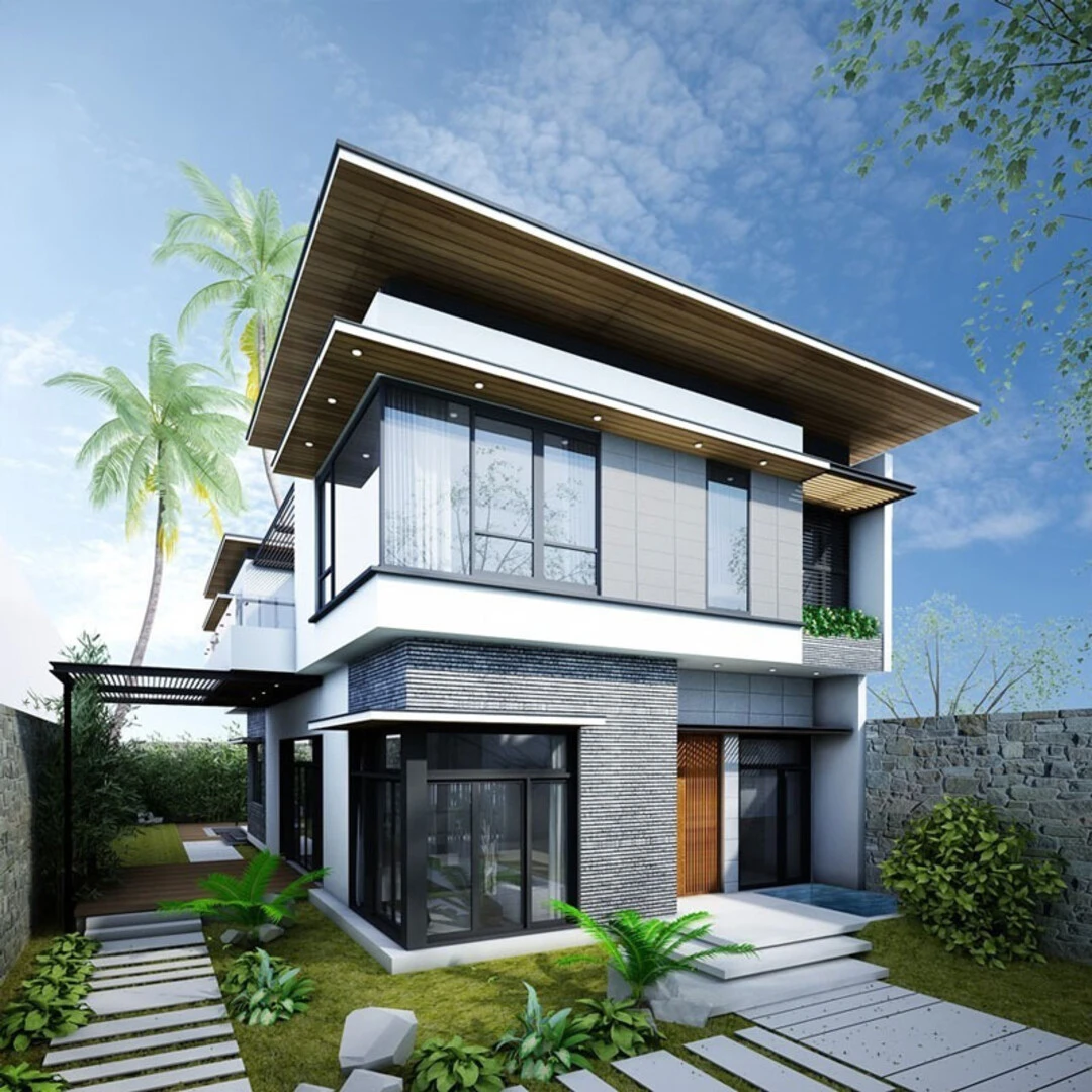 Mẫu thiết kế biệt thự 2 tầng 200m2