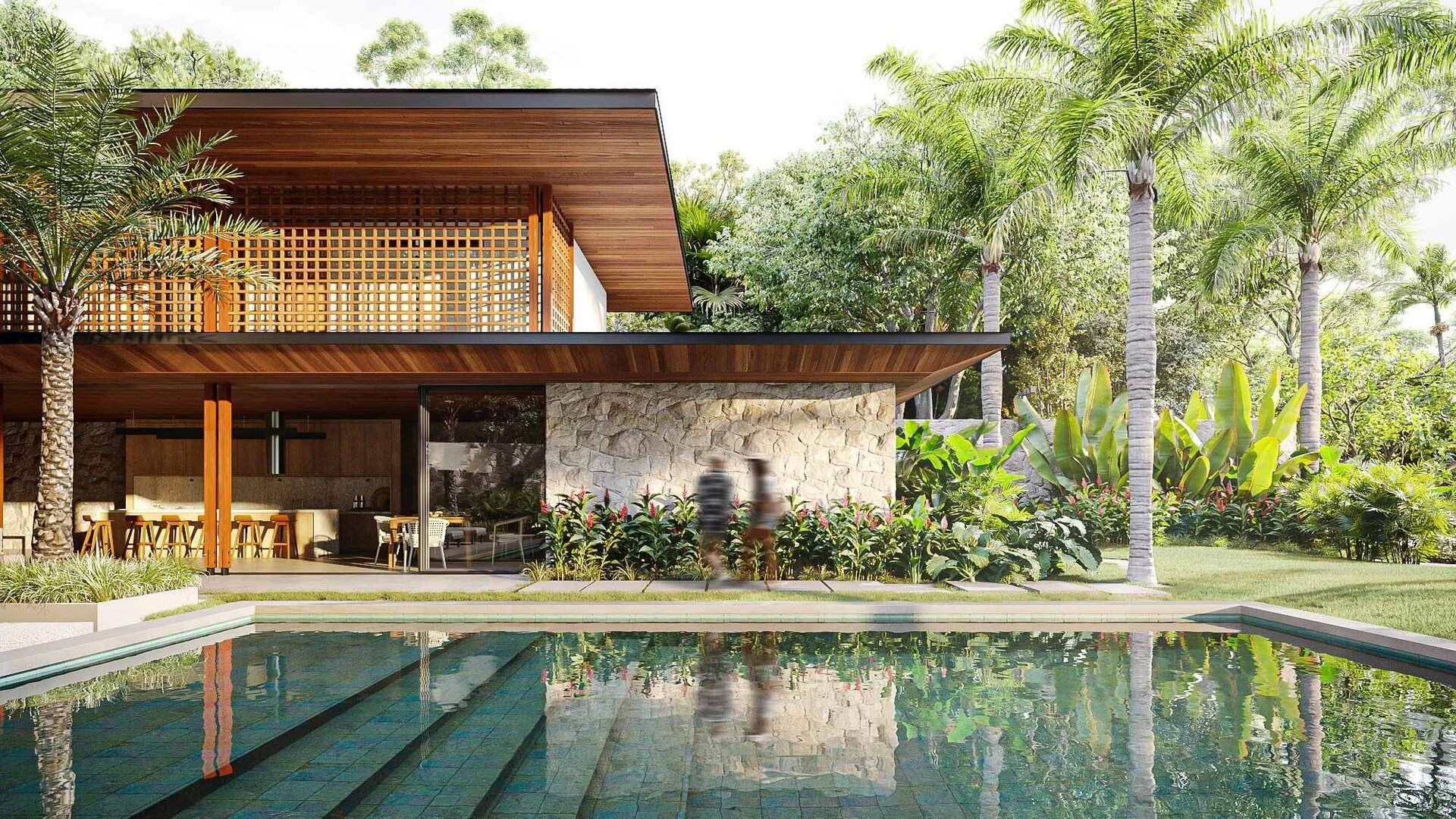 Biệt thự 2 tầng hiện đại phong cách Biophilic đẹp, mát mẻ 