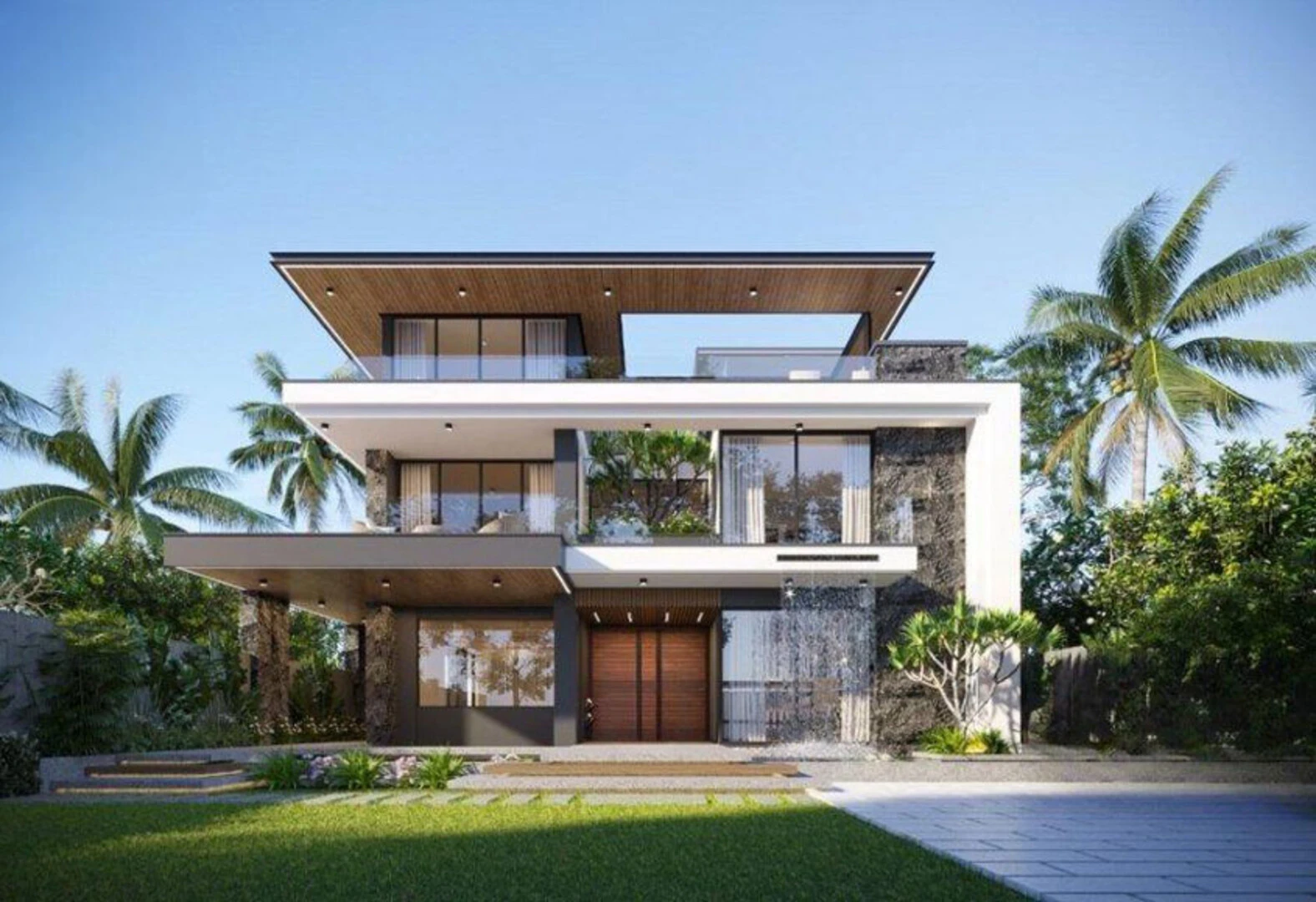 Mẫu biệt thự 3 tầng thiết kế phong cách hiện đại 