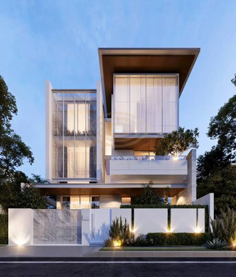 Thiết kế biệt thự vuông 3 tầng hiện đại