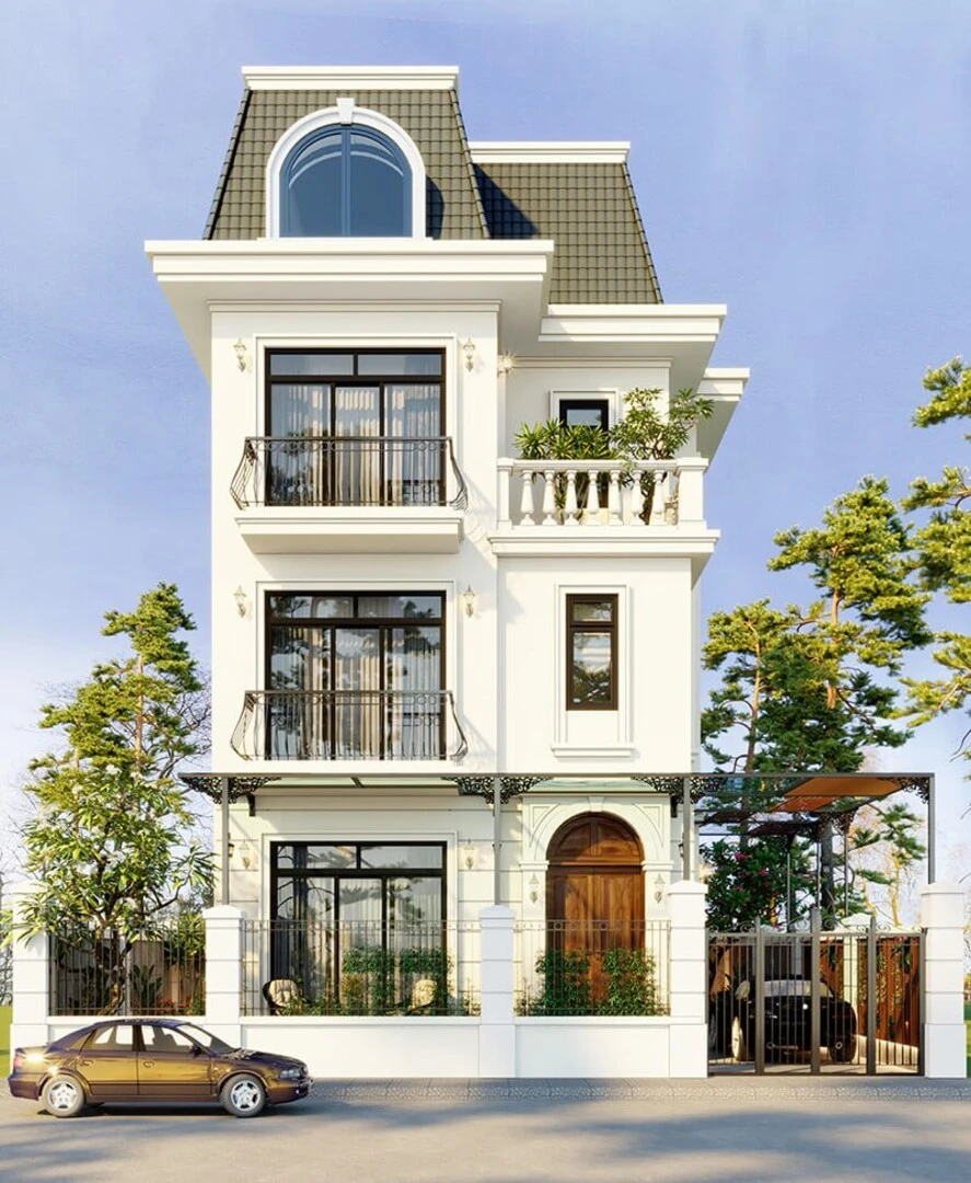 Mẫu biệt thự 3 tầng thiết kế có gara