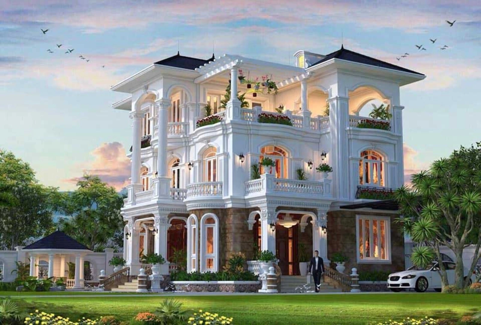 biệt thự 3 tầng có sân vườn