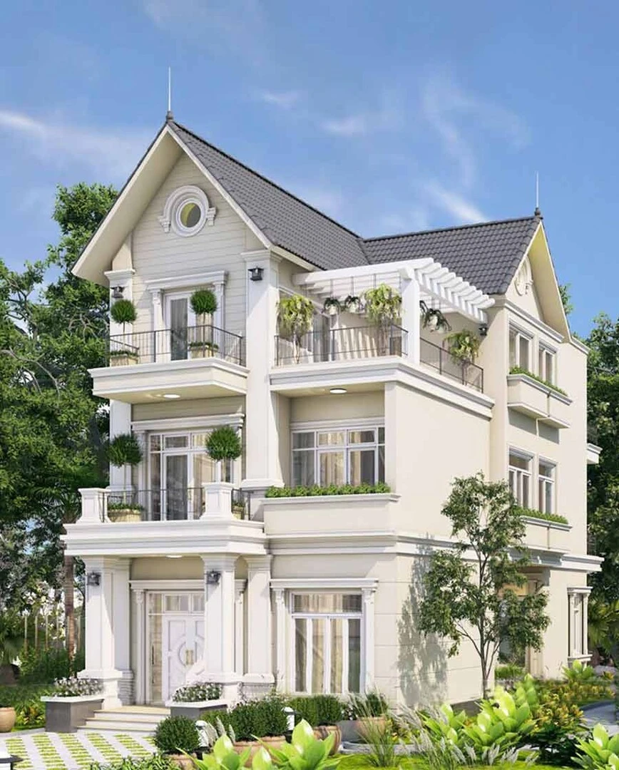 Mẫu thiết kế nhà biệt thự 3 tầng mang đến vẻ đẹp tối giản