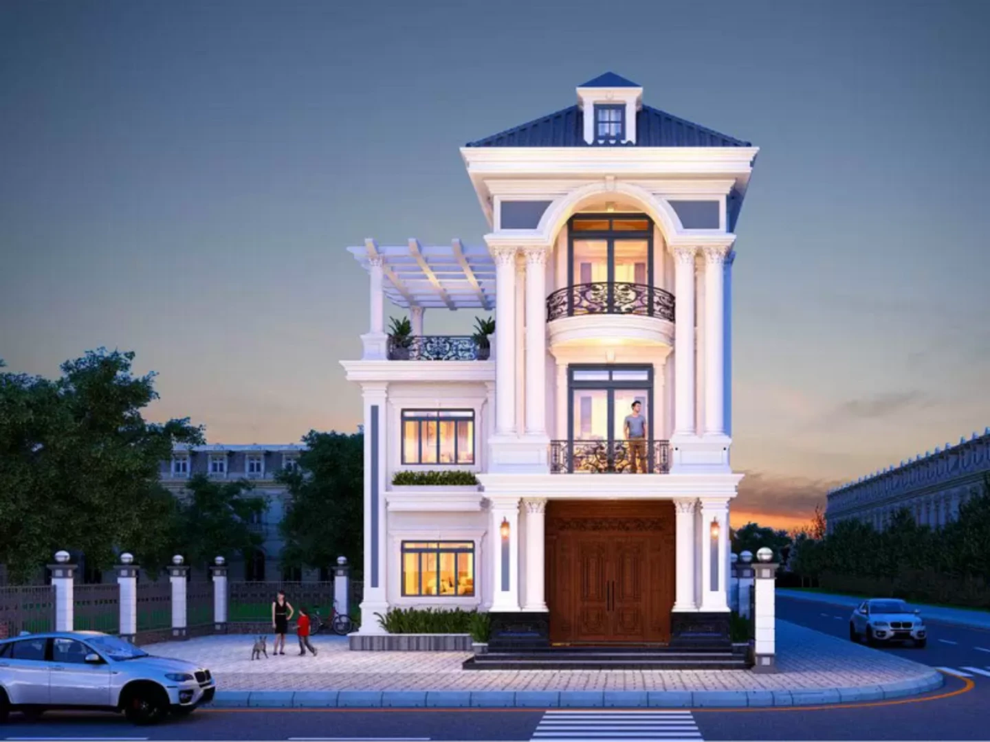 Mẫu thiết kế biệt thự mini 3 tầng