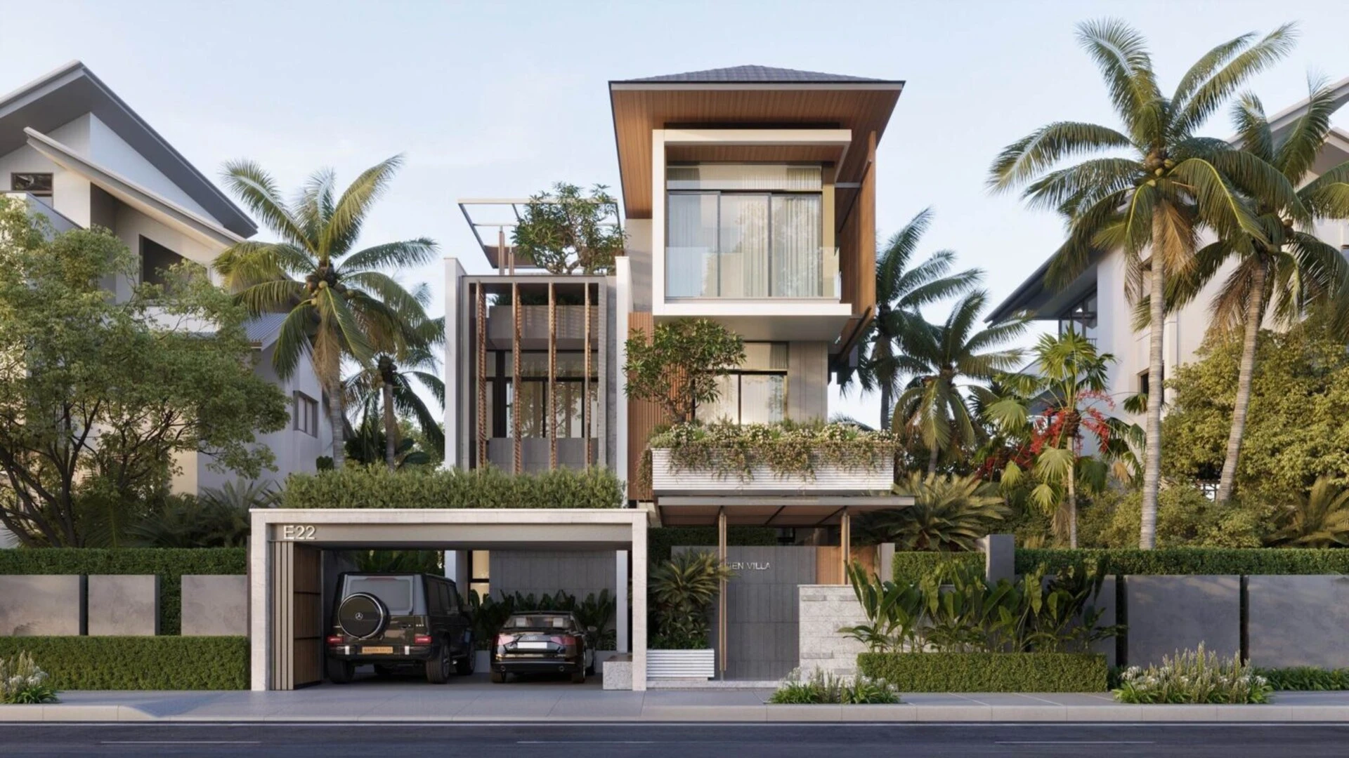 Mẫu biệt thự 3 tầng thiết kế có 3 phòng ngủ