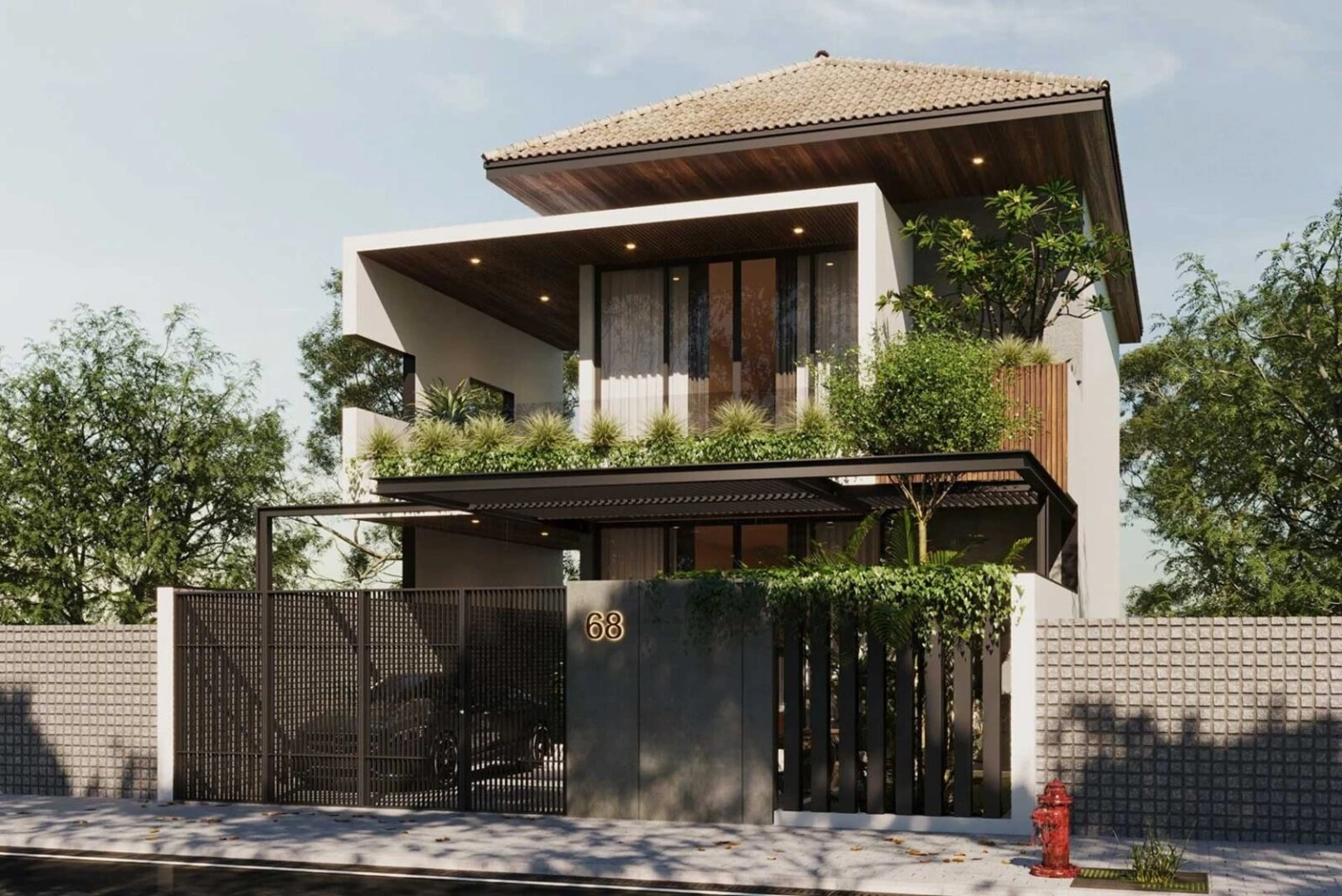 Biệt thự 3 tầng thiết kế có 3 phòng ngủ 