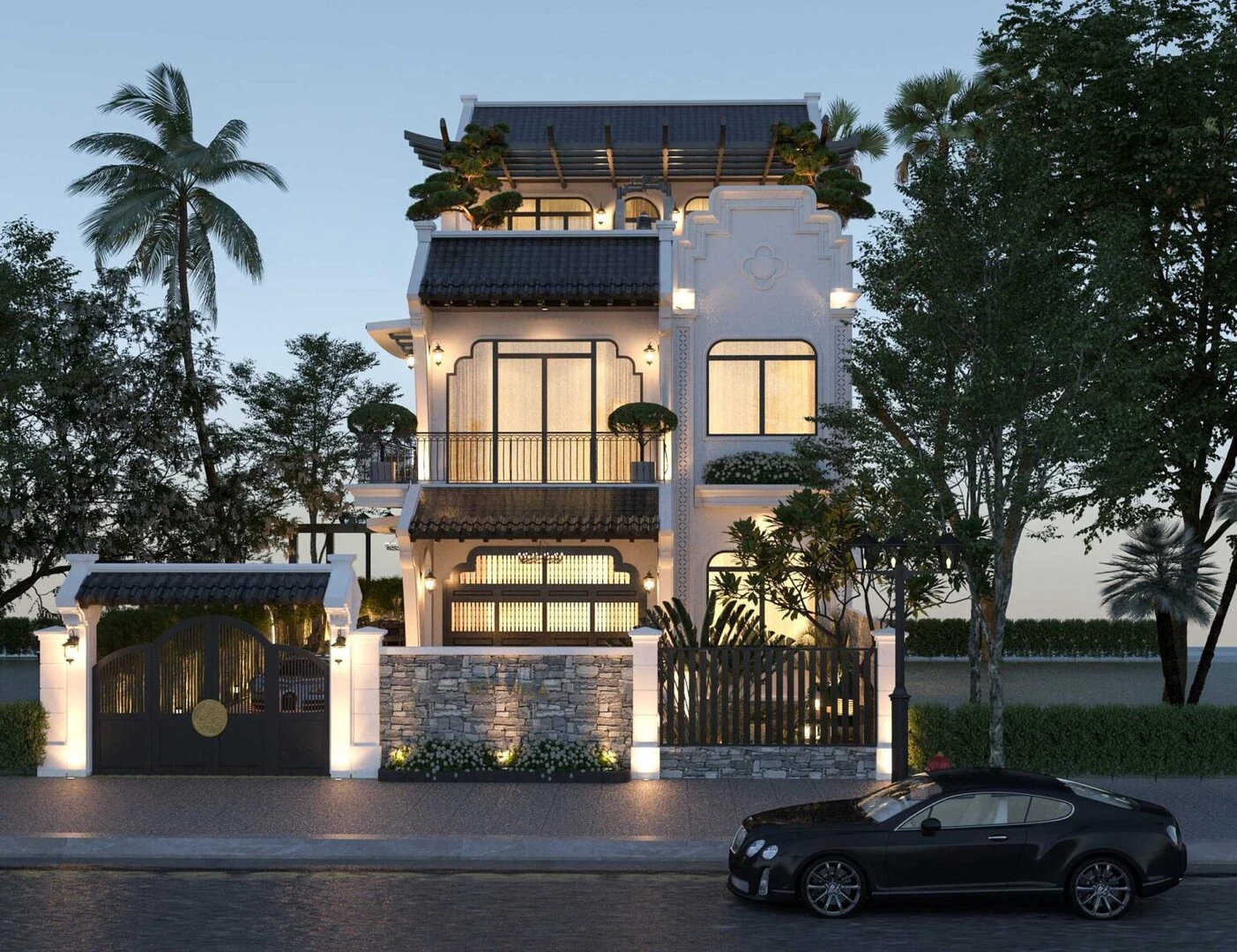 Mẫu thiết kế biệt thự 3 tầng diện tích 200-300m