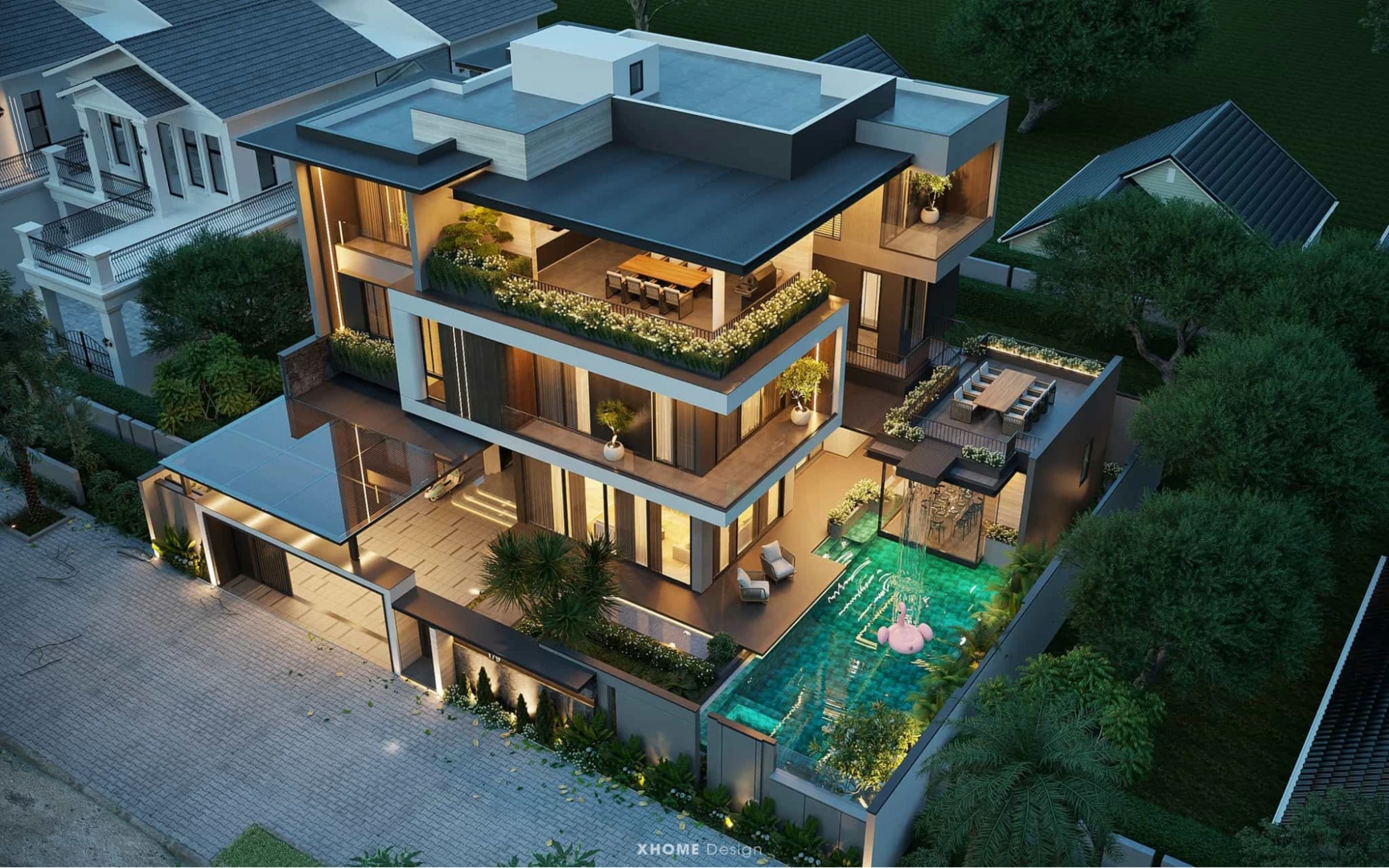 Mẫu biệt thự có bể bơi đề cao chất lượng sống
