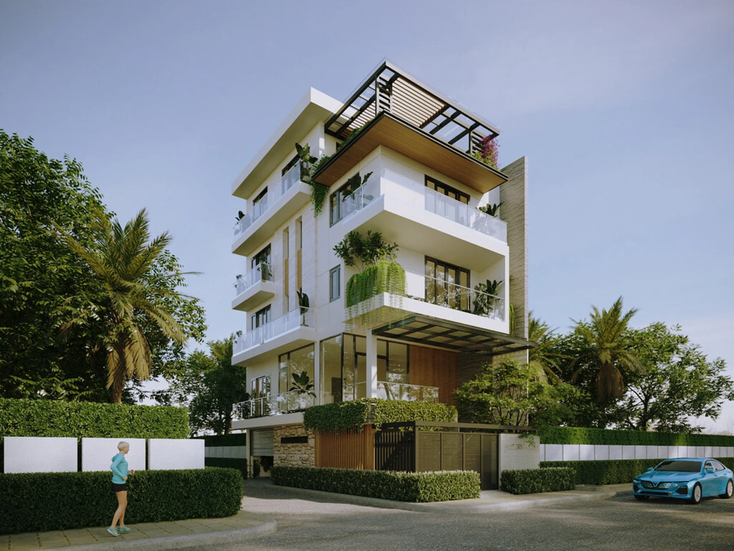 Căn biệt thự 4 tầng kết hợp sân vườn
