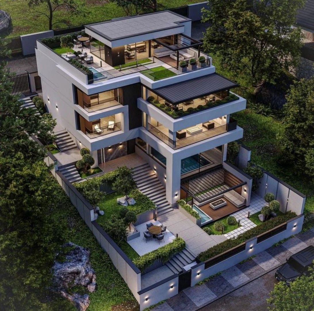 Xu hướng thiết kế biệt thự 4 tầng có sân vườn