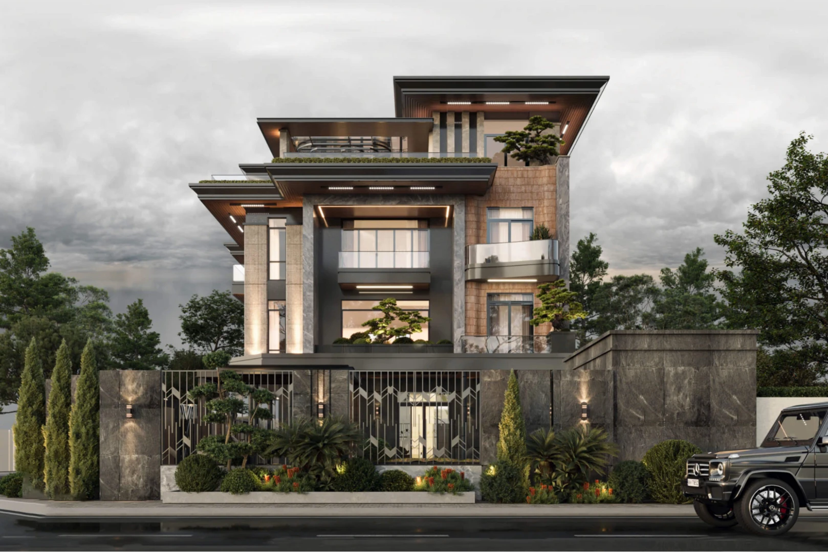 Biệt thự 4 tầng kiến trúc Luxury